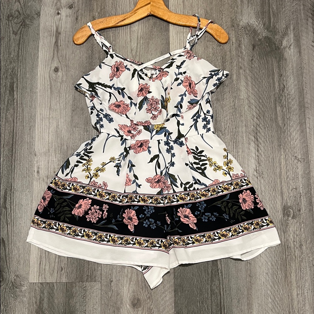 Trixxi Floral Sleeveless Dress with Pink and Blue Accents